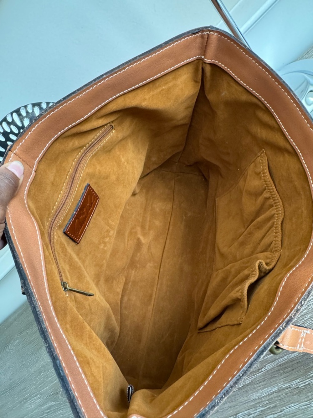 Patricia Nash Alanya Leather Tote Bag in Cognac Brown - Picture 4 of 15